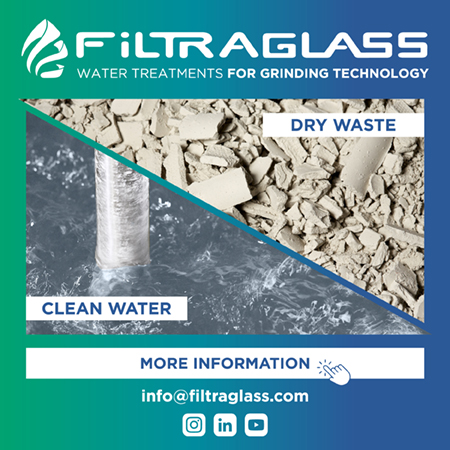 Filtraglas provides water treatments for grinding technology, producing clean water and dry waste